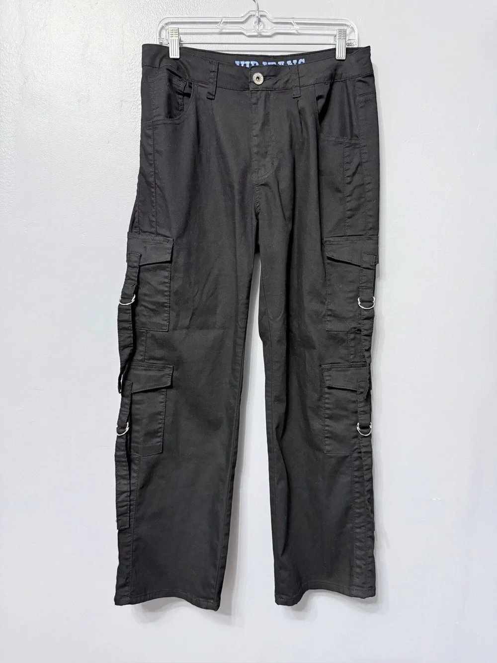 VIP Black Cargo Pants with D-Ring Utility Details